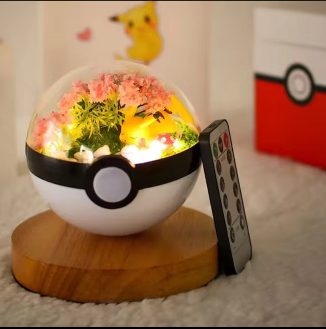 Sleepy Pikachu Pokeball Terrarium